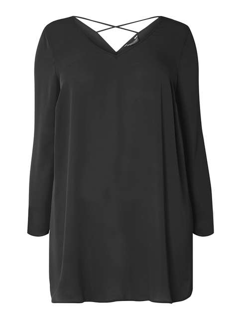 DP Curve Black Cross Back blouse